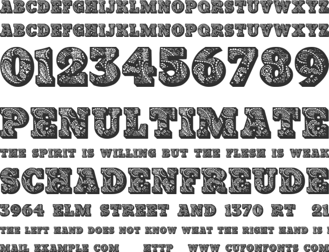 PaisleyCaps font preview