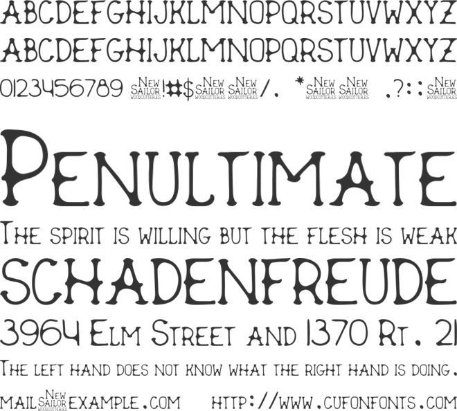 New Sailor font preview