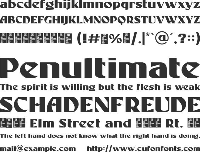 ROSEFORD DEMO font preview