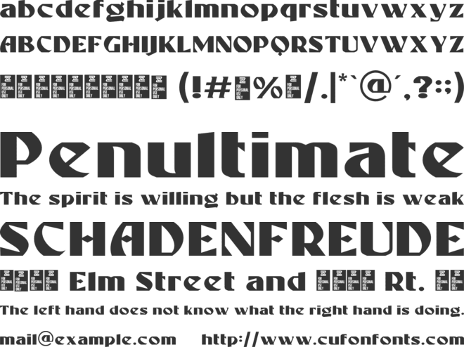 ROSEFORD DEMO font preview