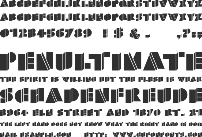 HFF Warped Zone font preview
