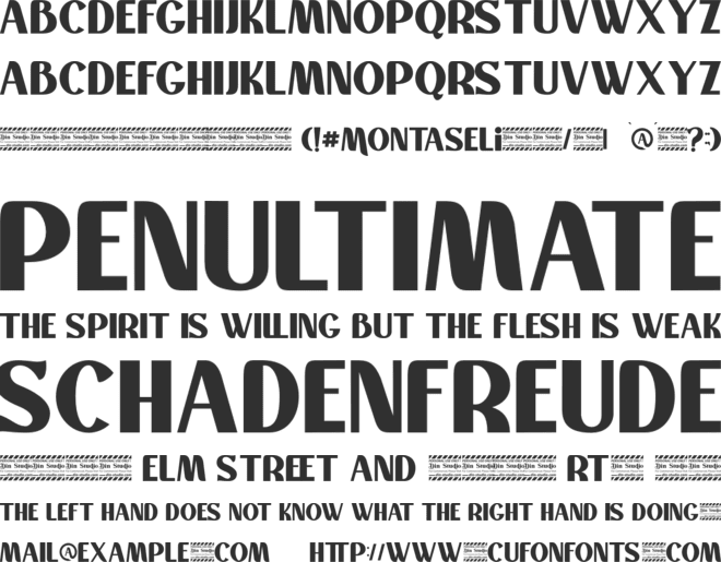 Montaselisans Personal Use font preview