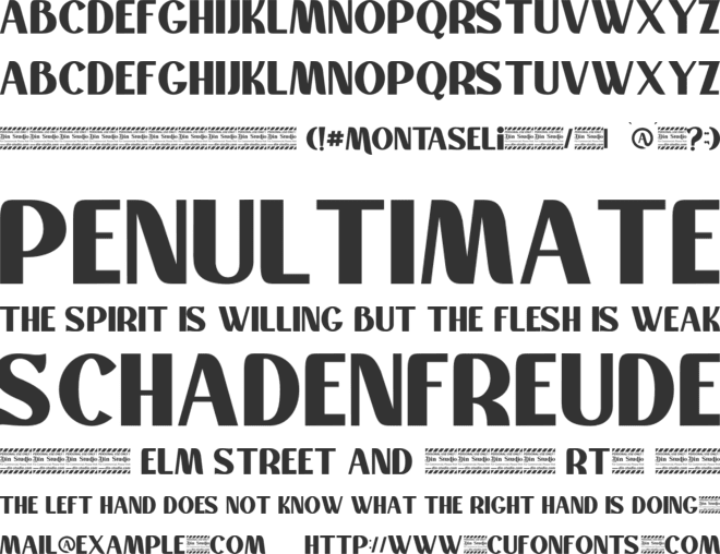 Montaselisans Personal Use font preview