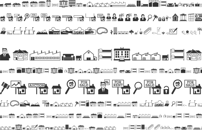 Qikicons Real Estate font preview