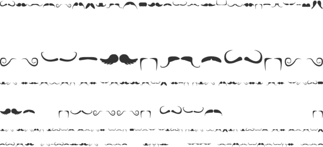 mustache font preview