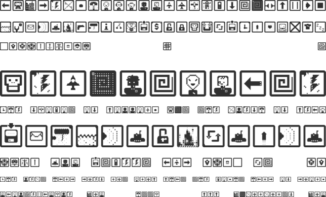 space game icons font preview