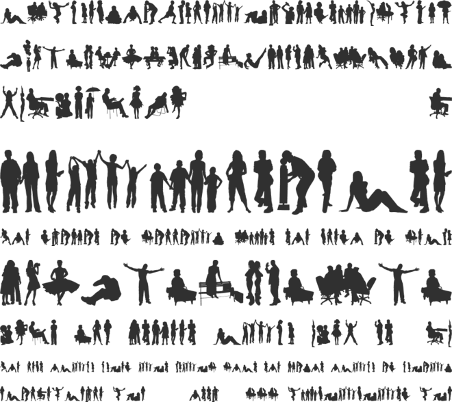Human Silhouettes Free Four font preview