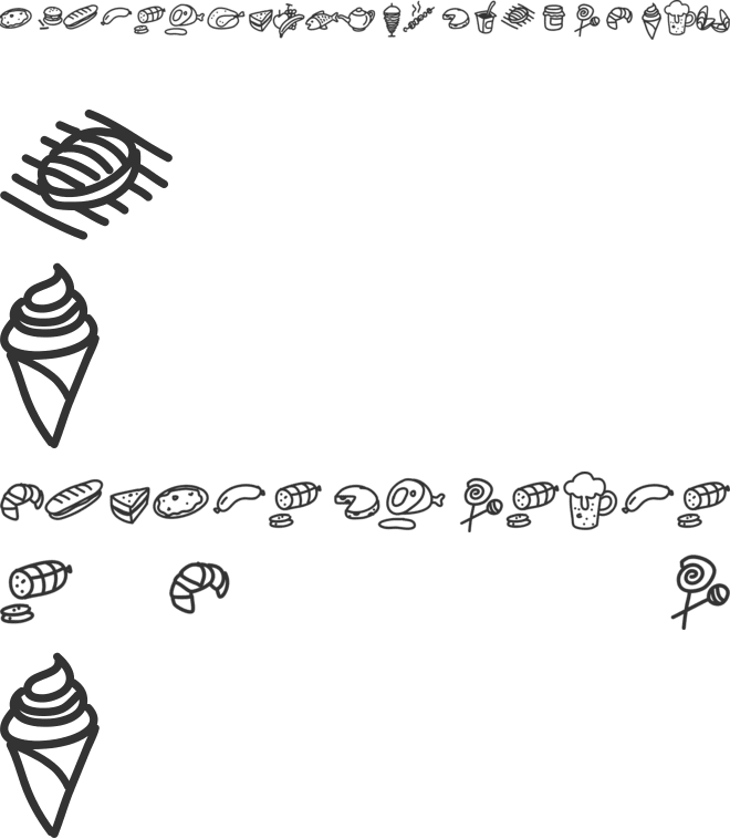 PWFoodcons font preview