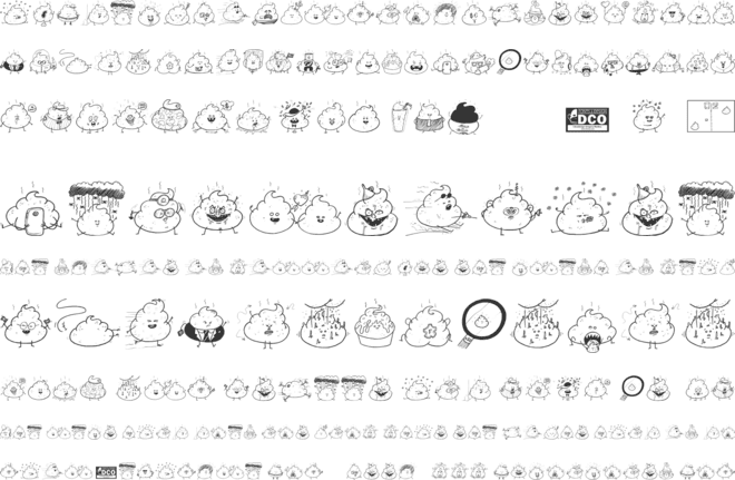 Iconic Poopies font preview