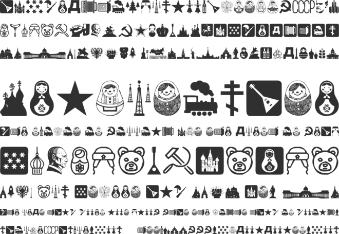 Russia font preview