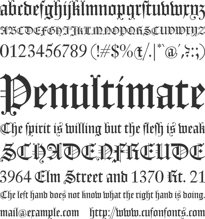 Fleischmann Gotisch PT font preview