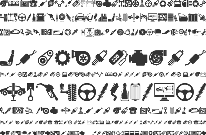 Car Parts font preview