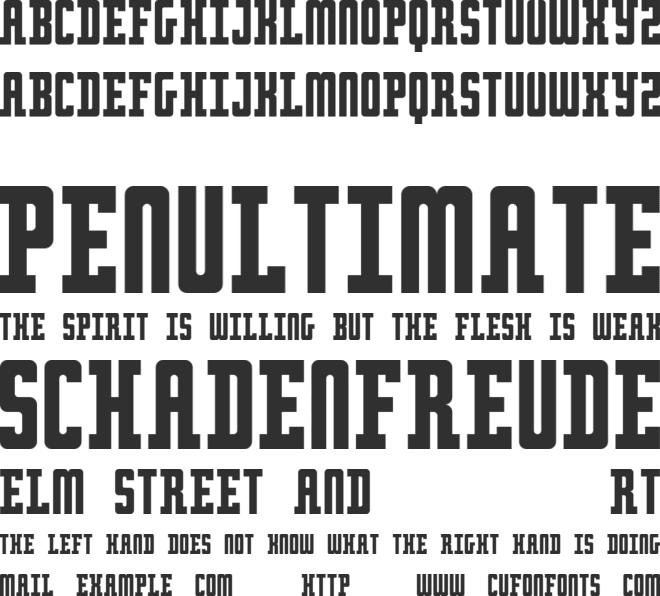 Retro serif font preview