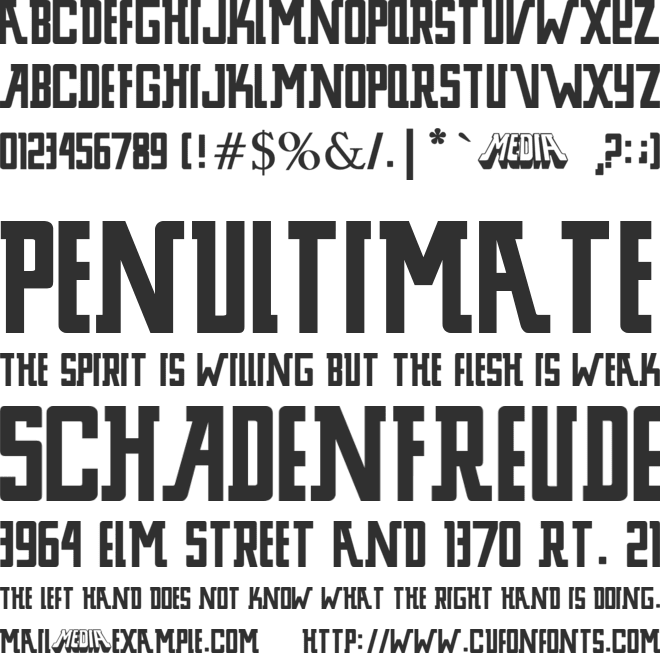 Media Home Entertainment font preview
