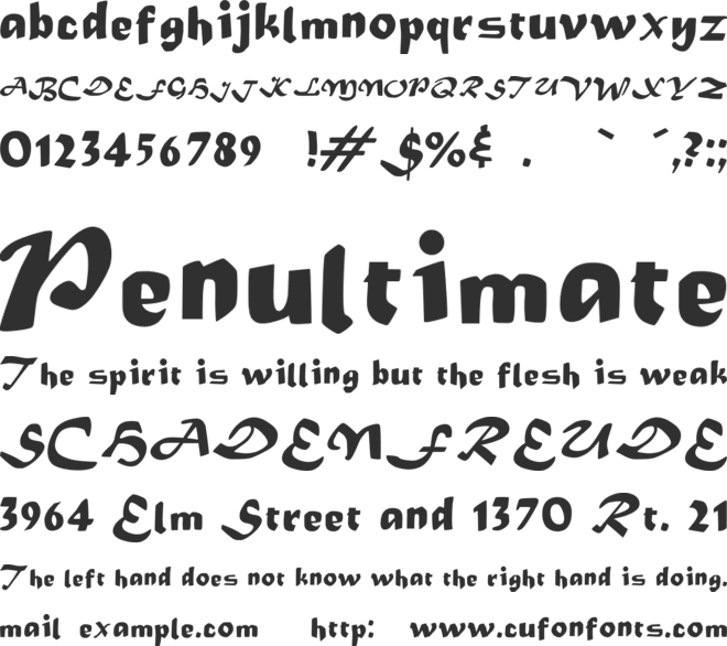Vanura1000BC font preview
