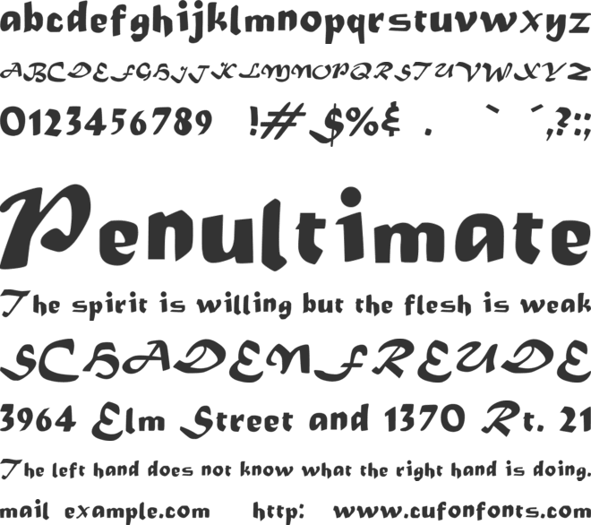Vanura1000BC font preview