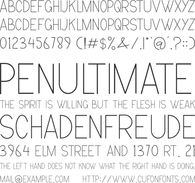 minimalising font preview