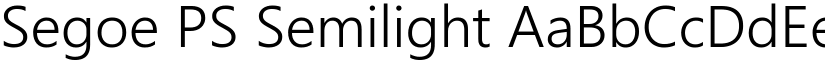 Segoe PS Semilight font