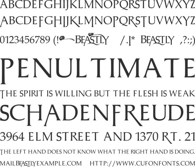 BEASTLY font preview