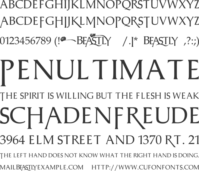 BEASTLY font preview