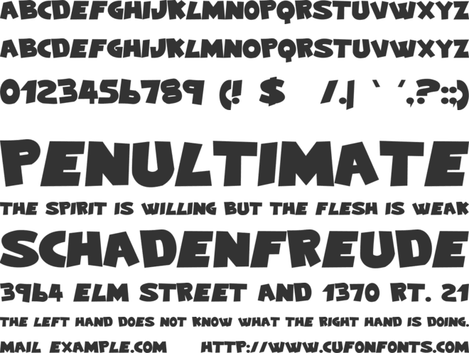 Lo Spaccone font preview