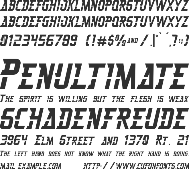Thunderspeed font preview