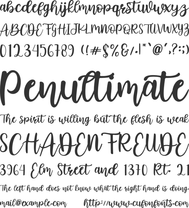 Mirabella font preview