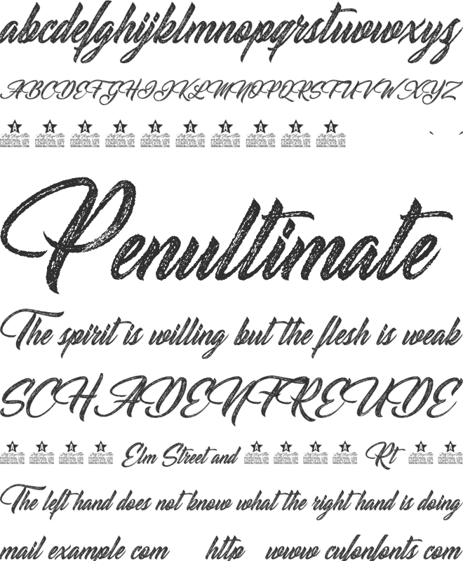 Santeria Personal Use font preview