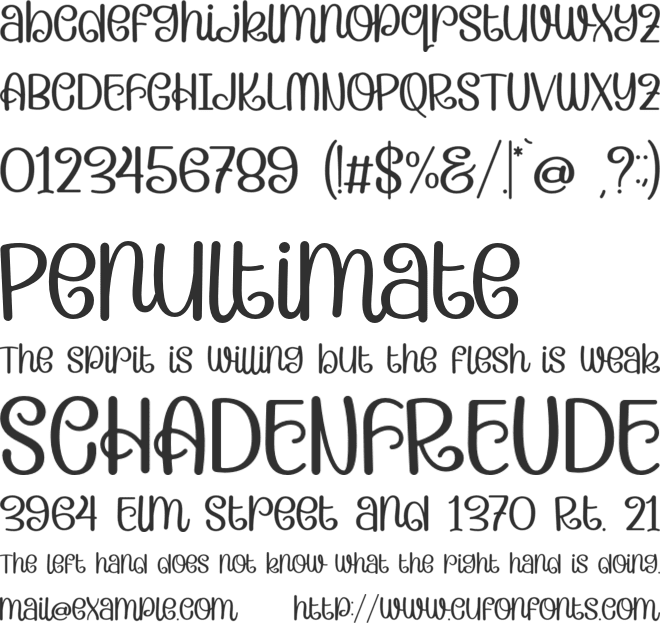 Candera font preview