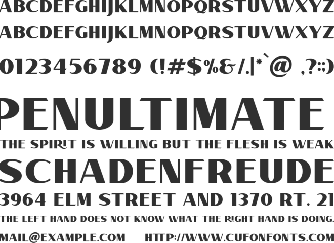Verilate font preview