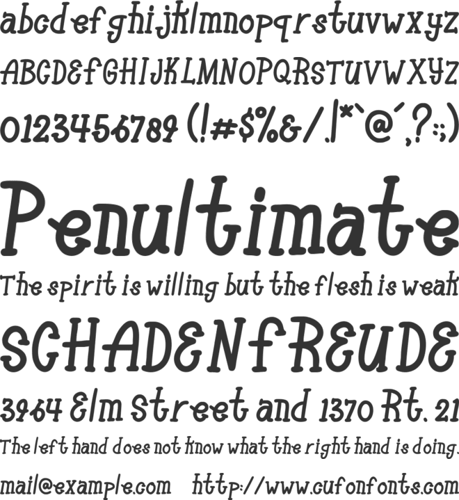 Pinokimono font preview