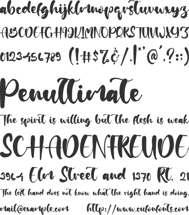 Doris Debra font preview