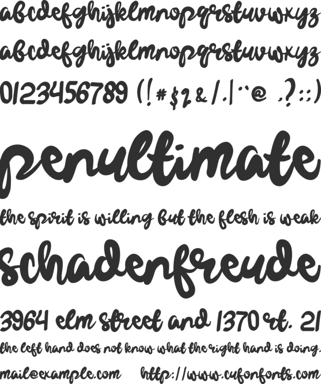 Gelowing font preview