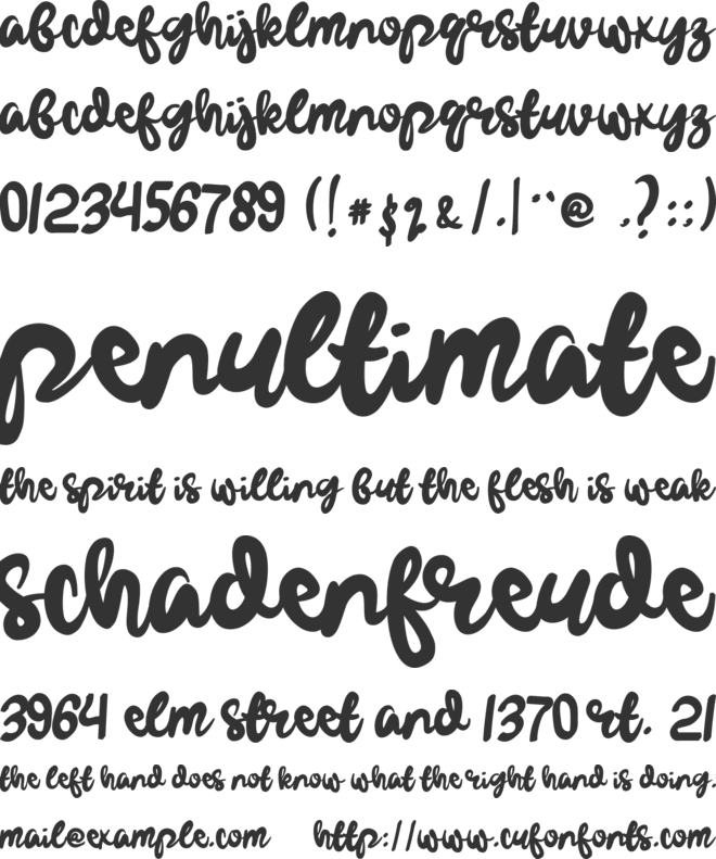 Gelowing font preview