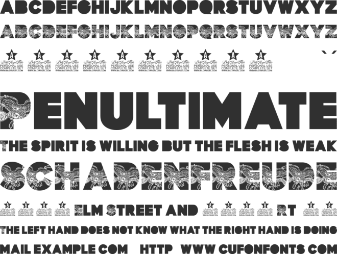 URUBUS PERSONAL USE font preview