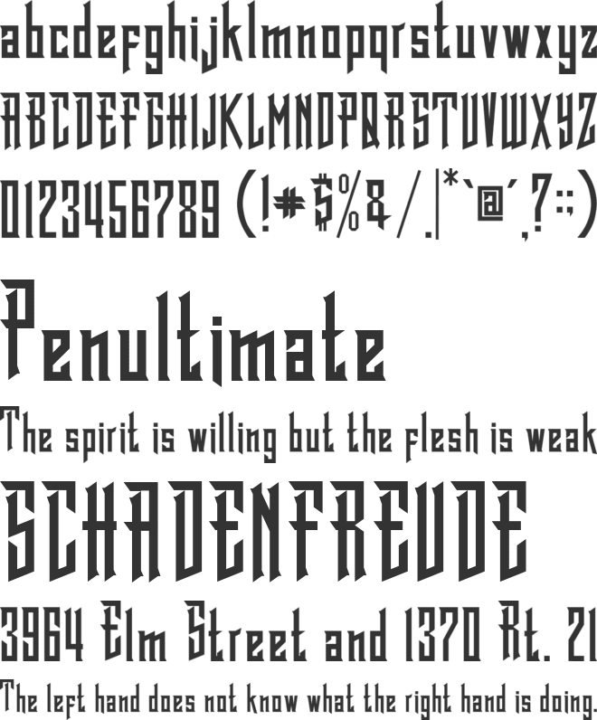 Glory Throne font preview