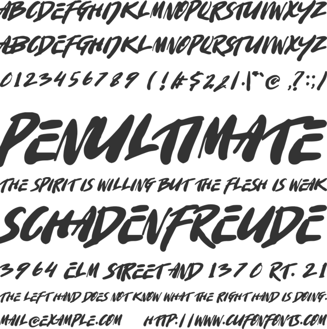 Shangar font preview