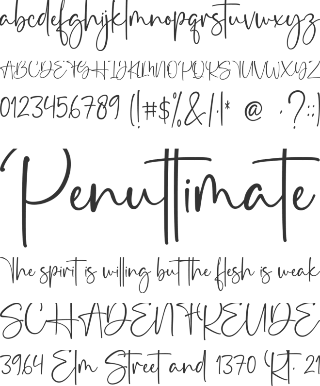 Mother Carmel font preview