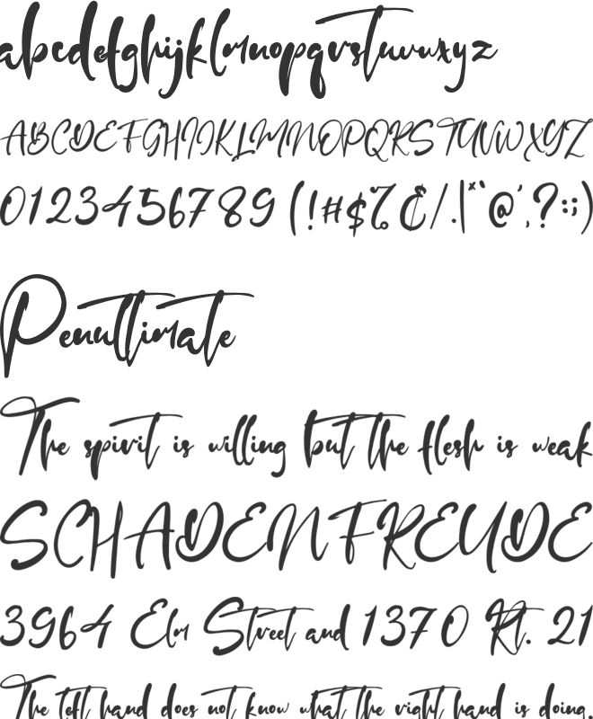 Sleepy Night font preview