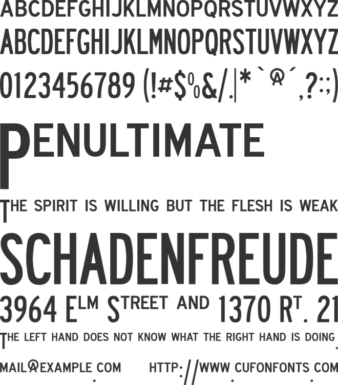 Roadway font preview