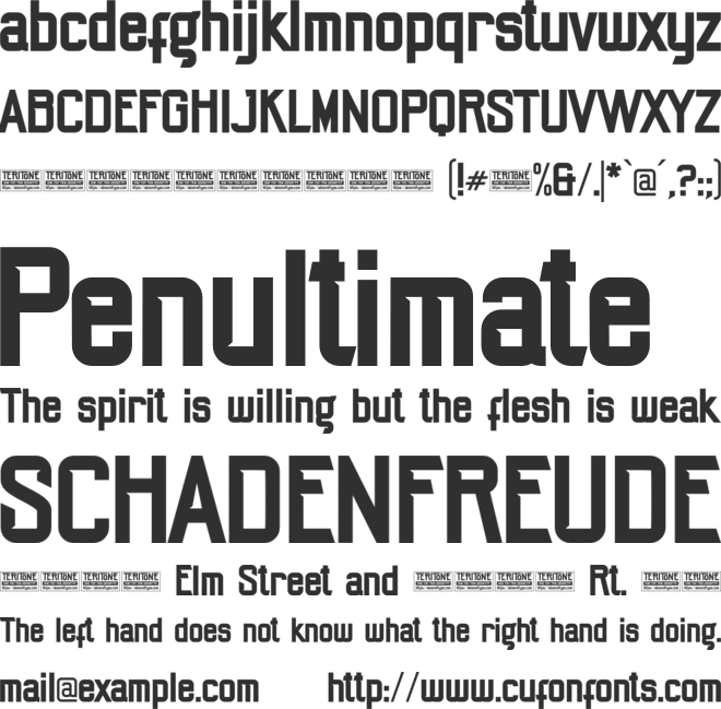 TERITONE font preview