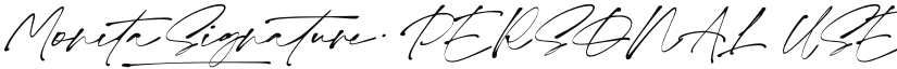 Monita Signature PERSONAL USE Regular Italic font