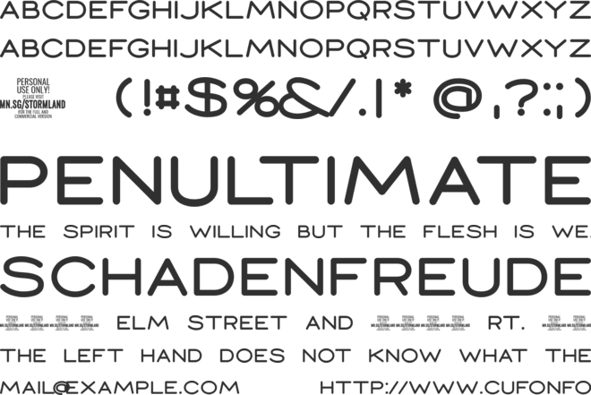 Stormland PERSONAL USE ONLY font preview