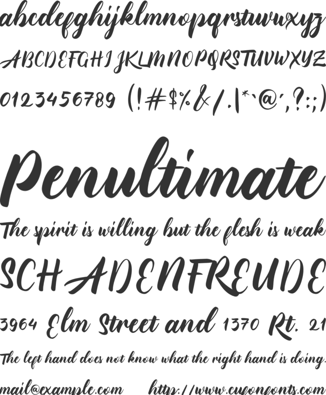 Bellugra font preview