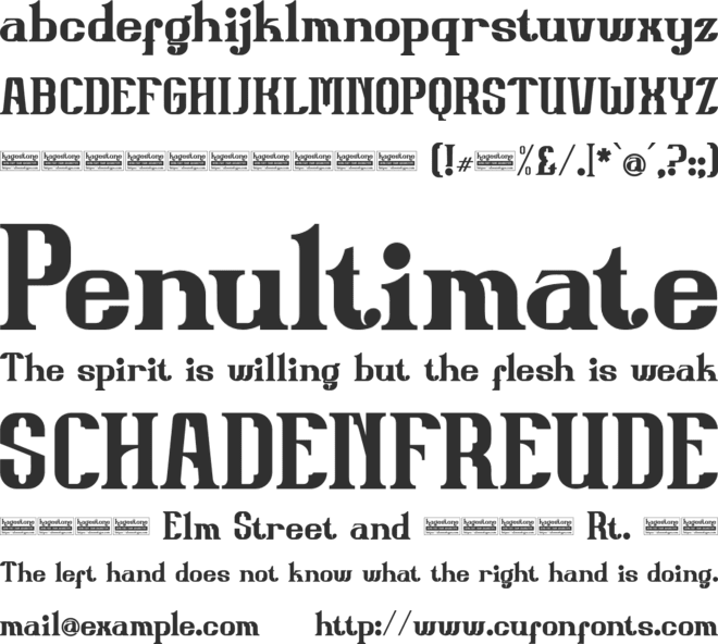 Kagestone font preview