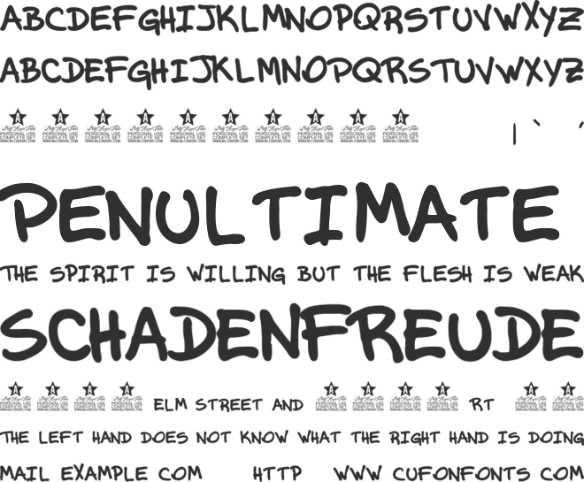 VEGgY PERSONAL USE font preview
