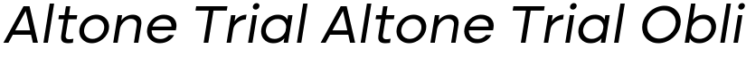 Altone Trial Altone Trial Oblique font