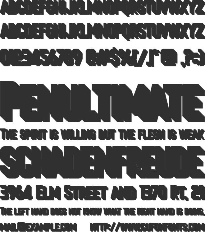 Cheapsman Free Extruded font preview