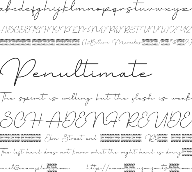 Billion Miracles personal use font preview