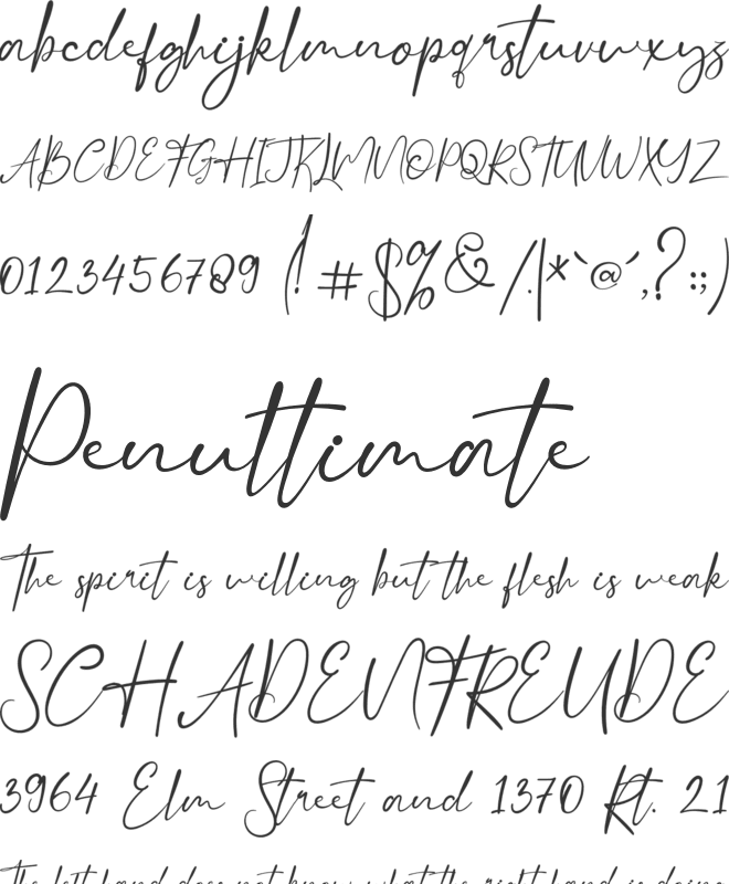 Migatmare font preview